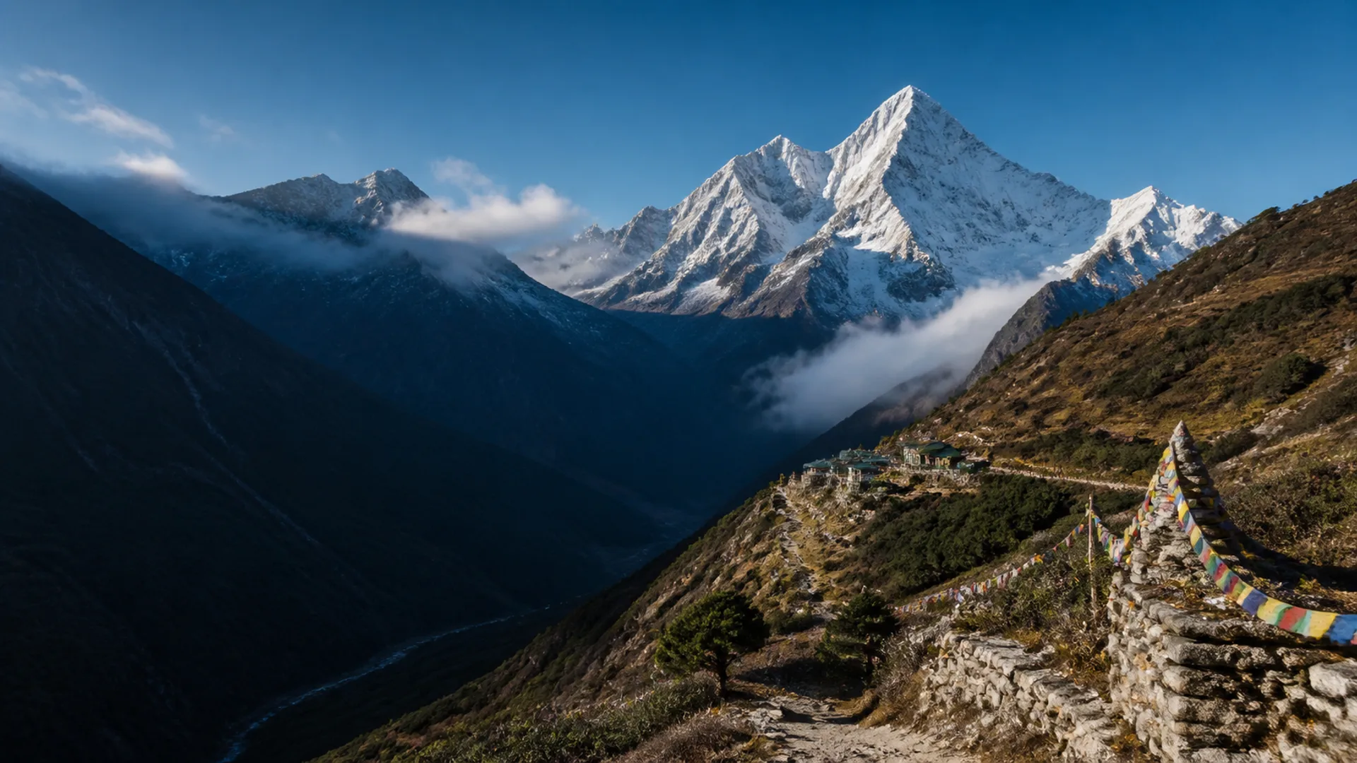 A Himalayan ridgeline in Nepal